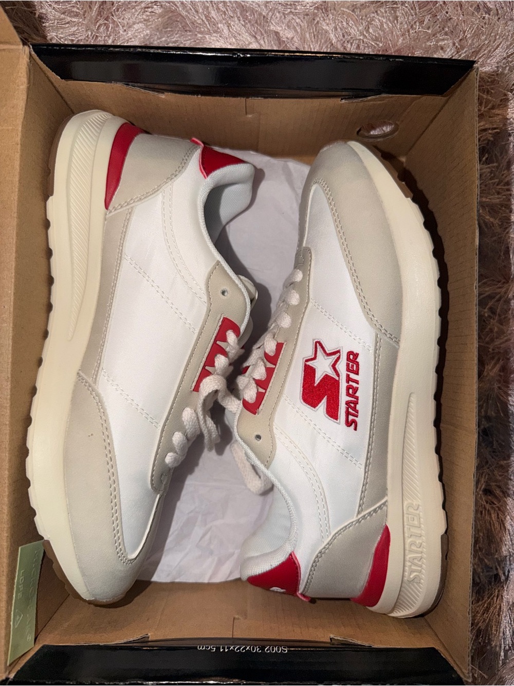 STARTER Women’s White Sneakers with Red Logo Accents